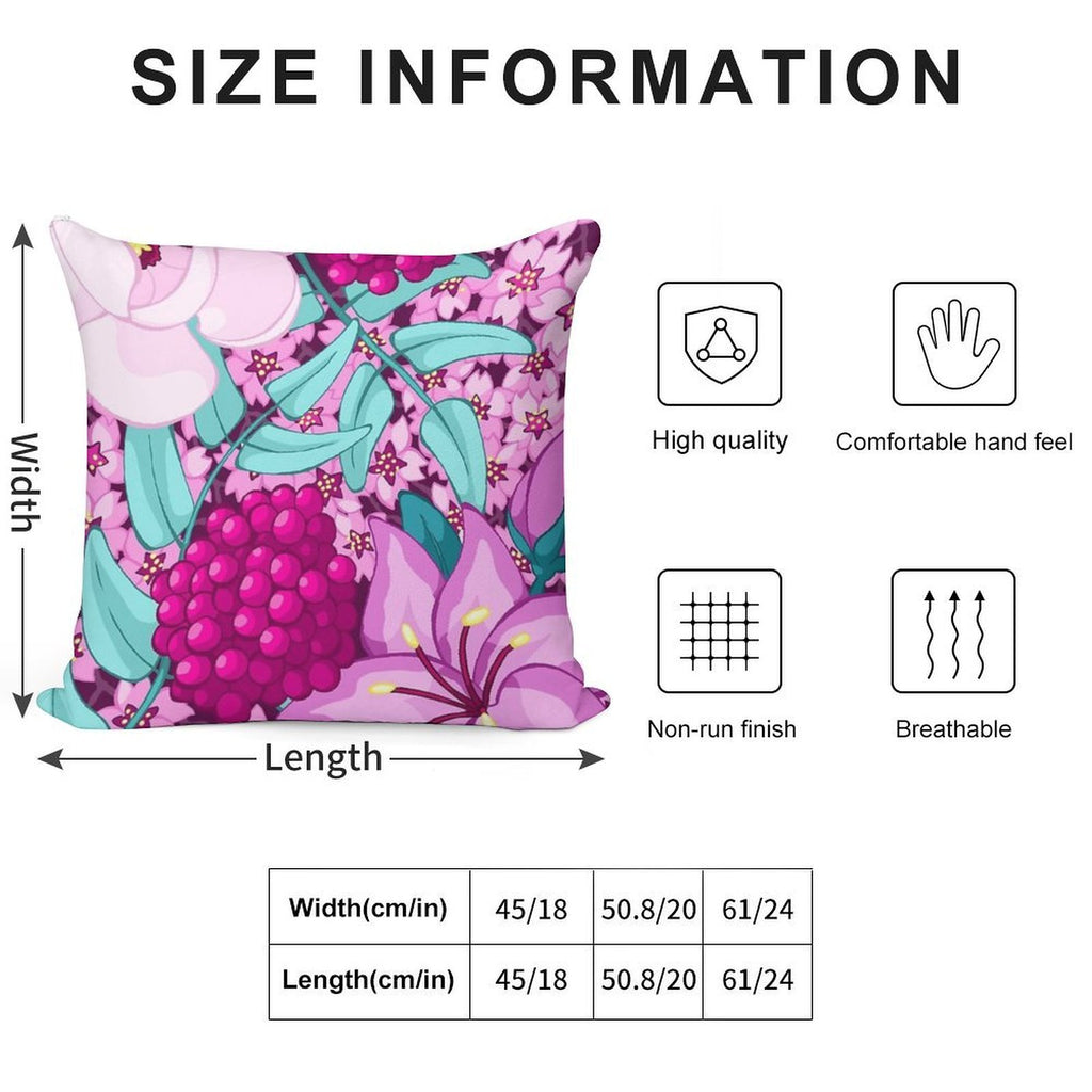 Feminine Florals Soft Washable Throw Pillow
