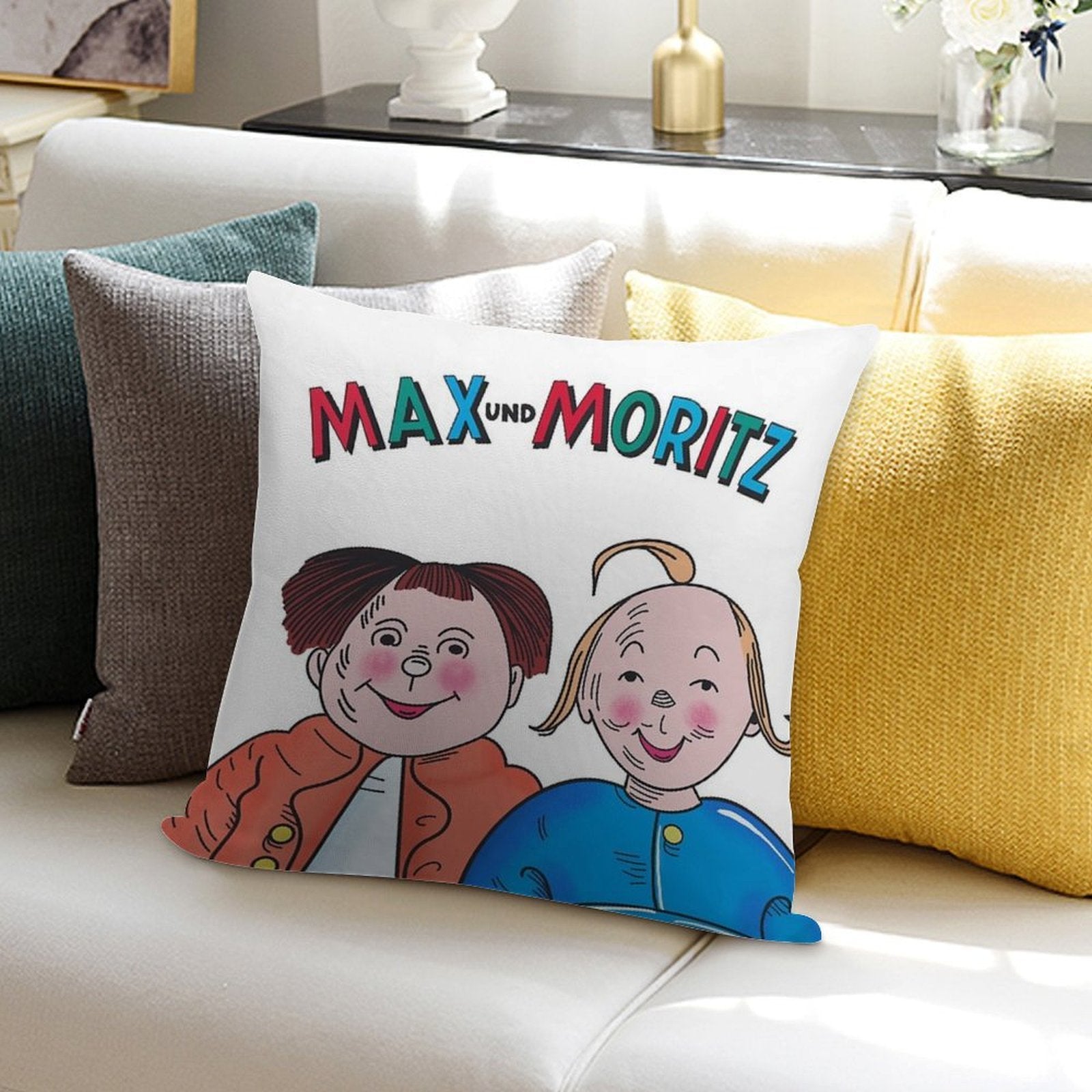 Max And Moritz Lausbuben Soft Luxury Feel Throw Pillow