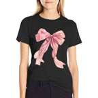 Baby Pink Bow Cute Coquette Preppy Clean Girl Women  Classic T-Shirt