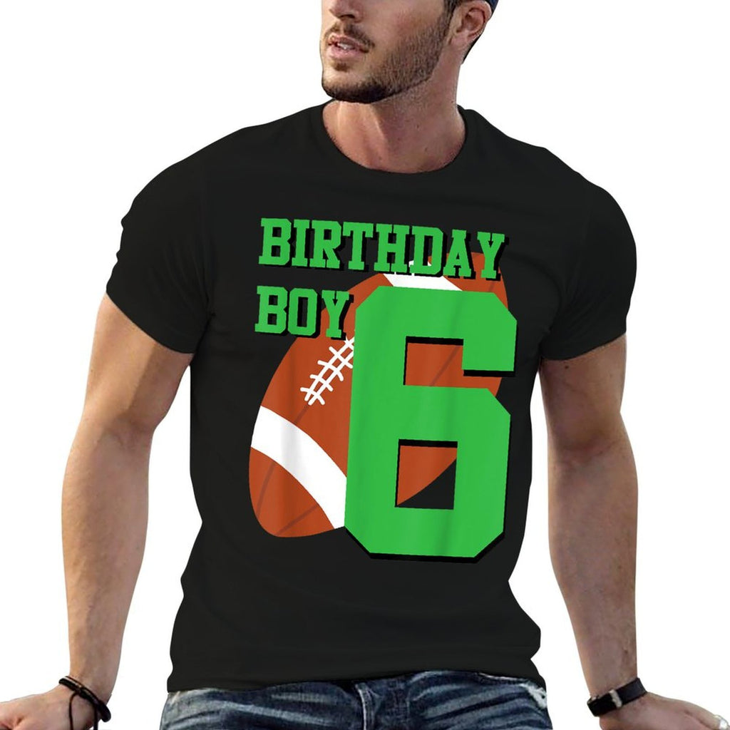 6th Birthday Football Boy  6 Year Old Field Players  Easy-care T-Shirt