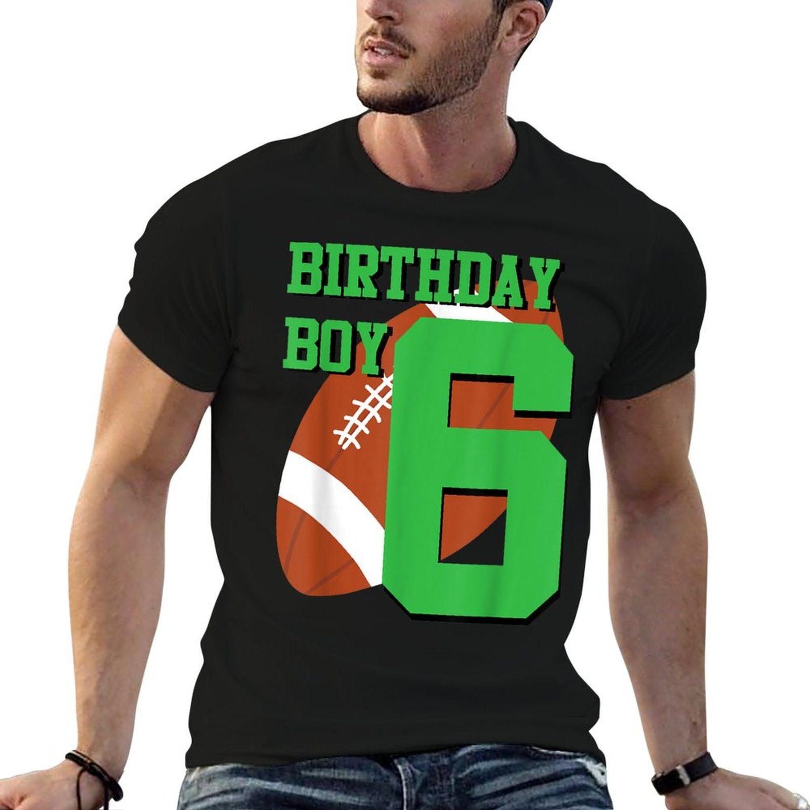 6th Birthday Football Boy  6 Year Old Field Players  Easy-care T-Shirt