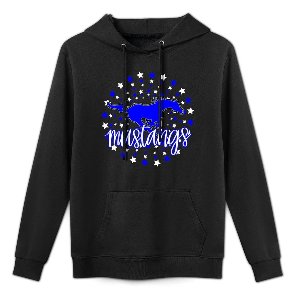 Mustangs School Spirit Stars Mustang Pride Football Mom Pilling-Resistant Hoodie