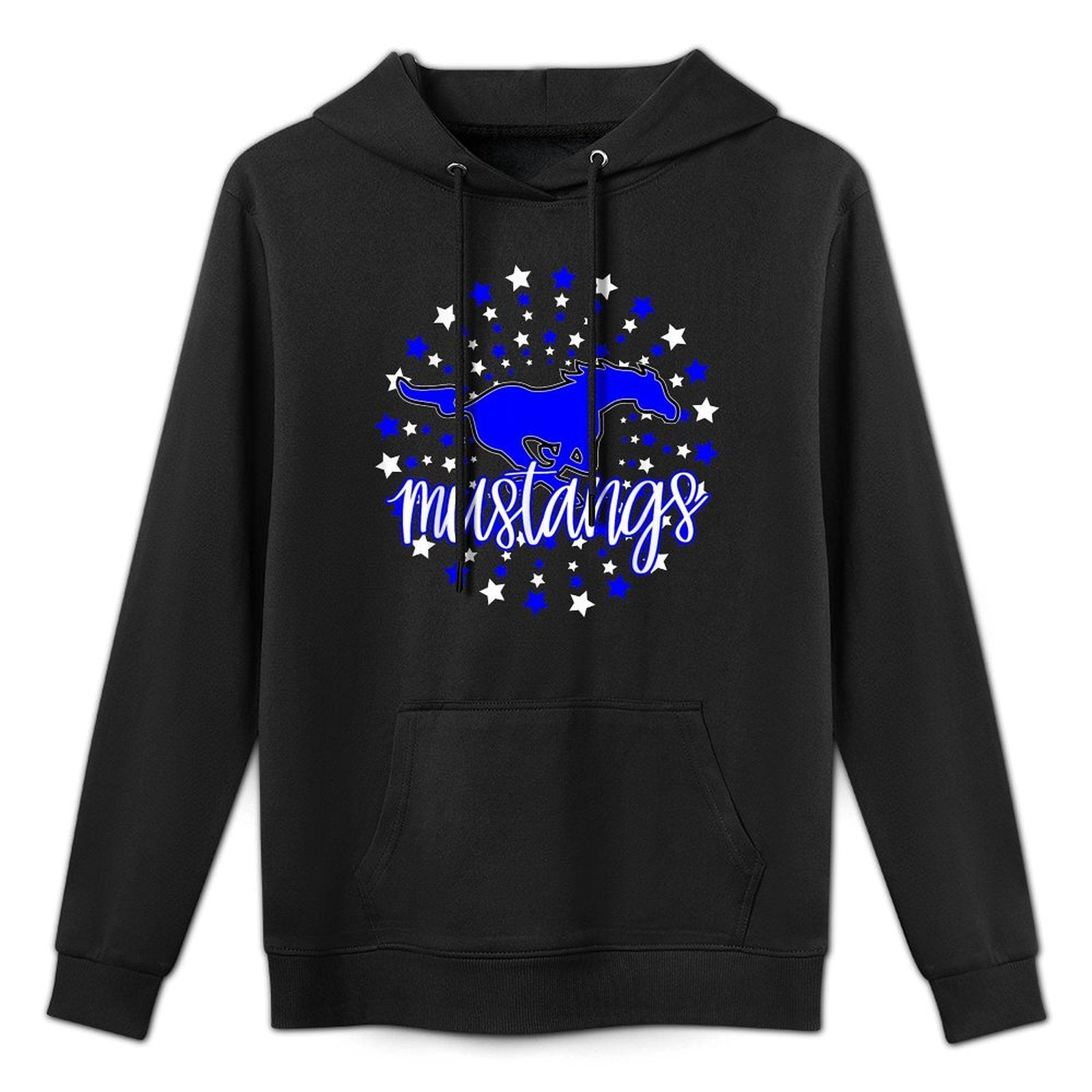 Mustangs School Spirit Stars Mustang Pride Football Mom Pilling-Resistant Hoodie