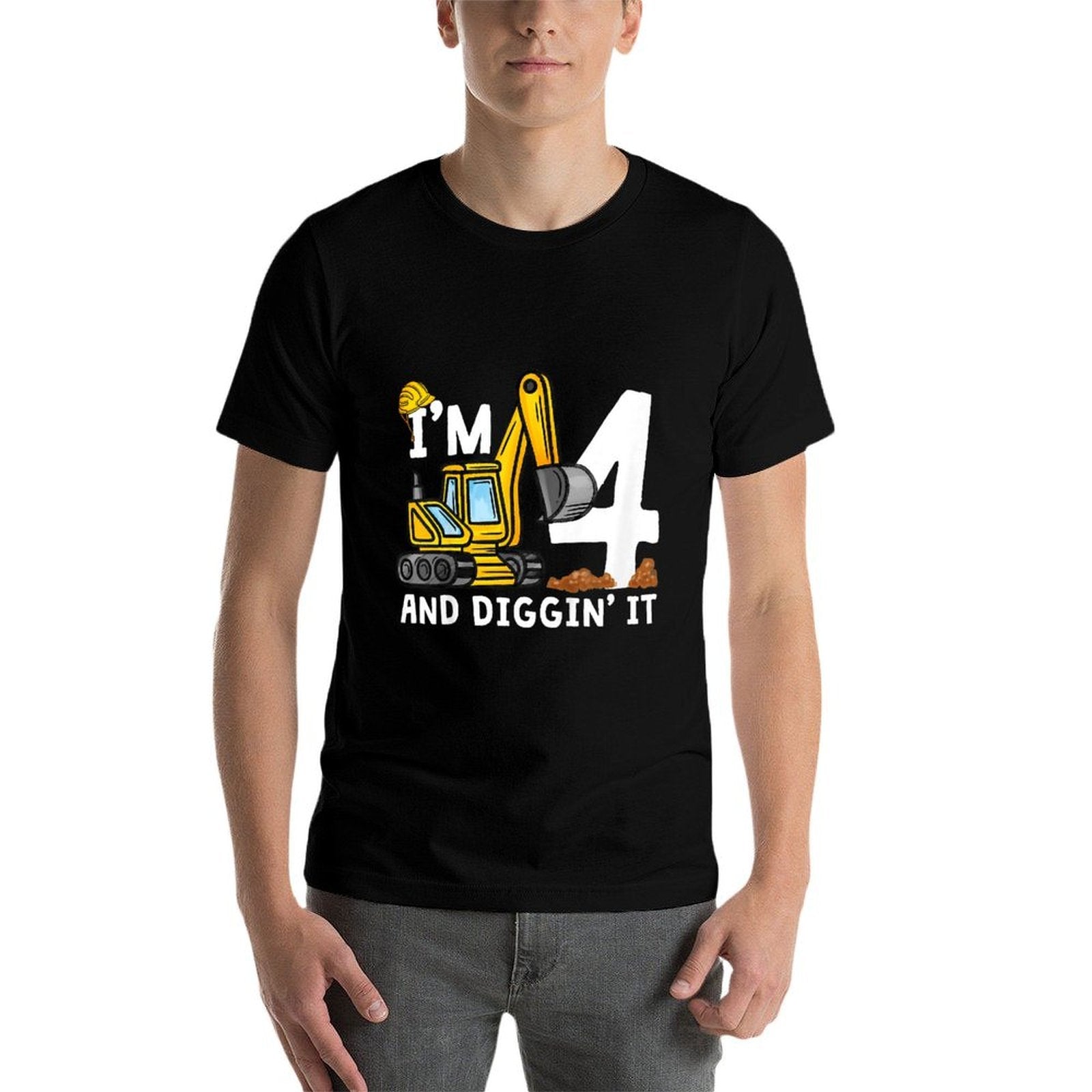 4th Construction Birthday I'm 4 And Digging It 4 Years Old  Eco-friendly Material T-Shirt