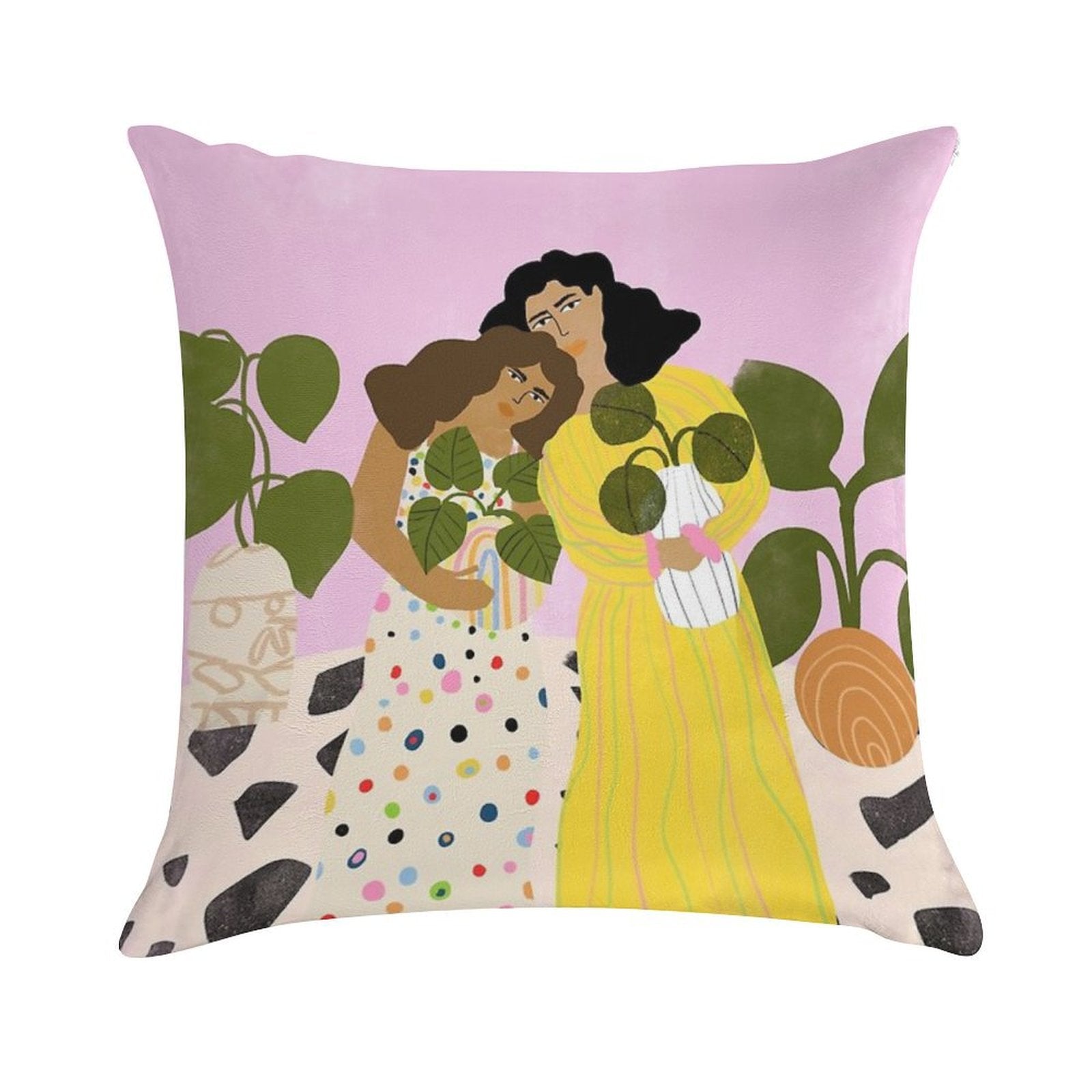 No Thanks, We Have Plants Soft Shrink-Resistant Throw Pillow