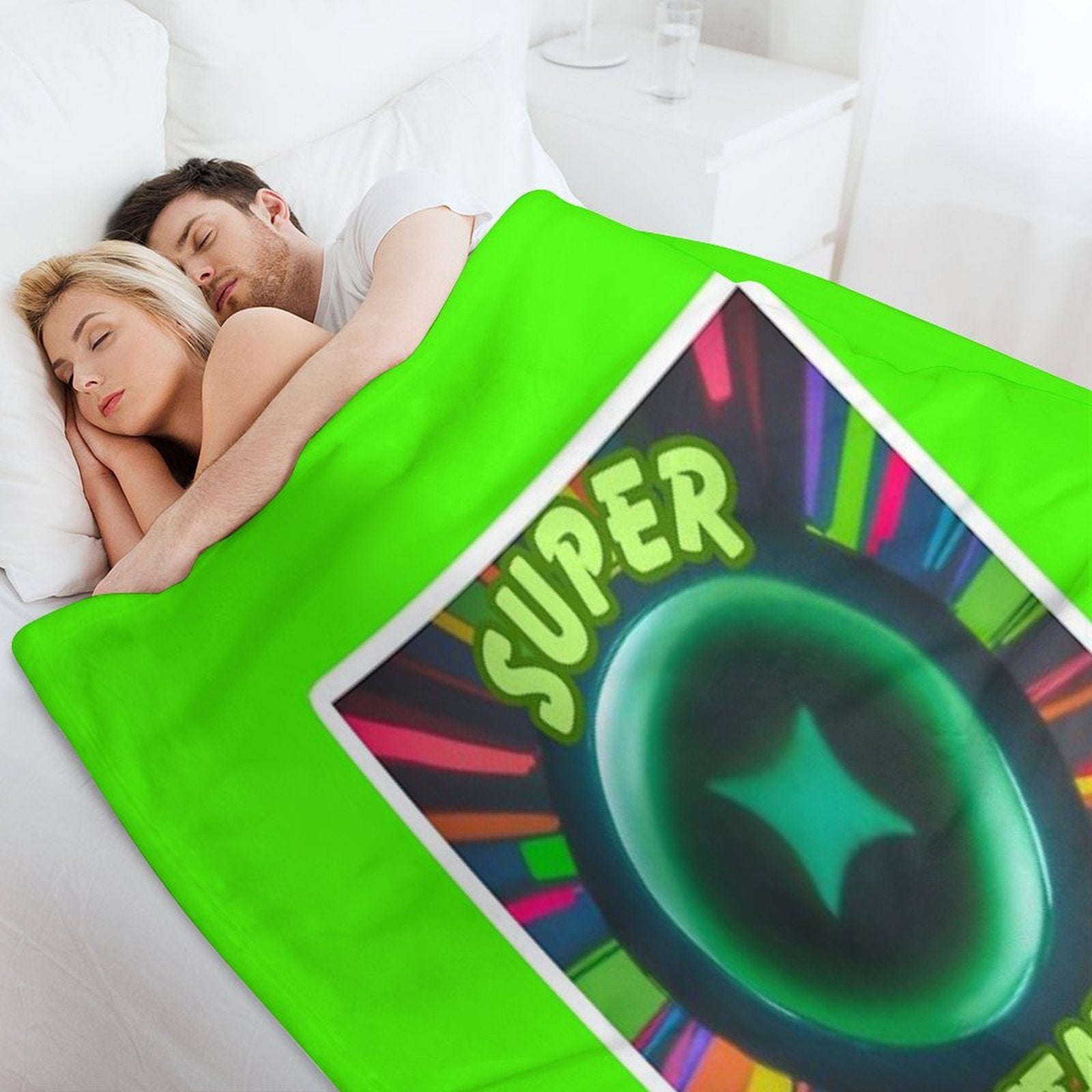 Super Star Neon Design Compact Throw Blanket