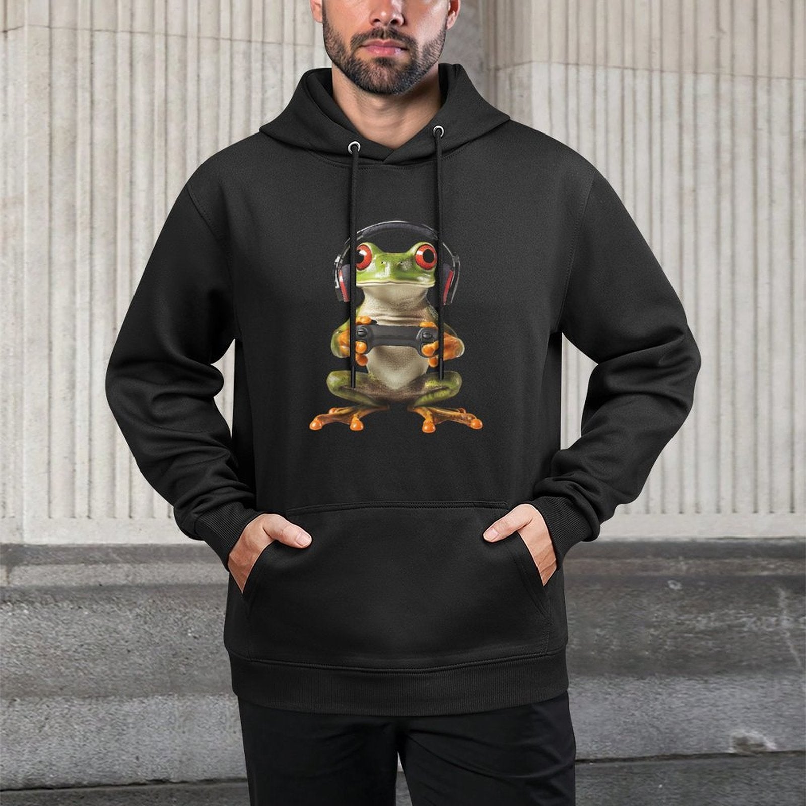 Frog Gamer Gaming Game Funny Graphic Cotton-Polyester Blend Hoodie