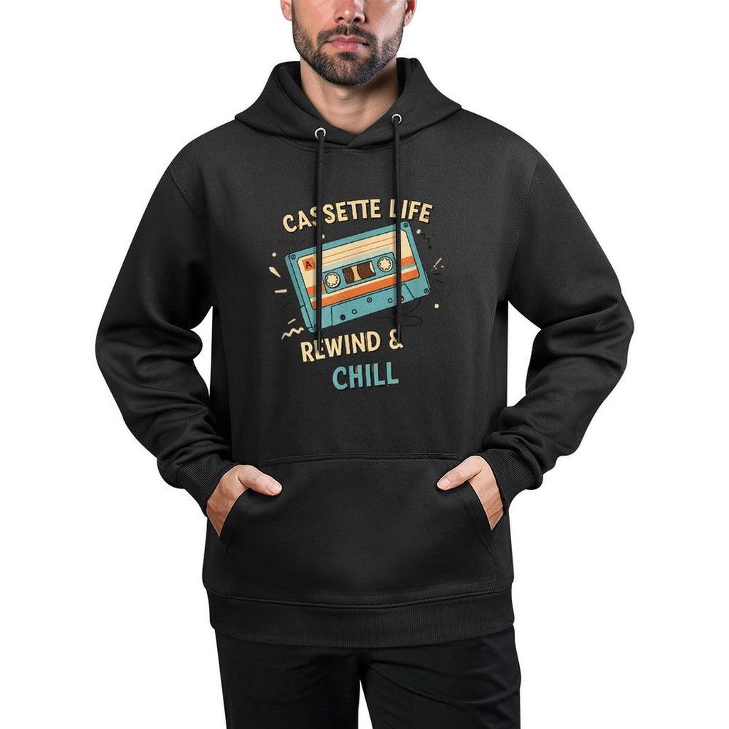 Cassette Life Rewind Chill Meme Funny Retro Vibes Humor Shape Retention Hoodie
