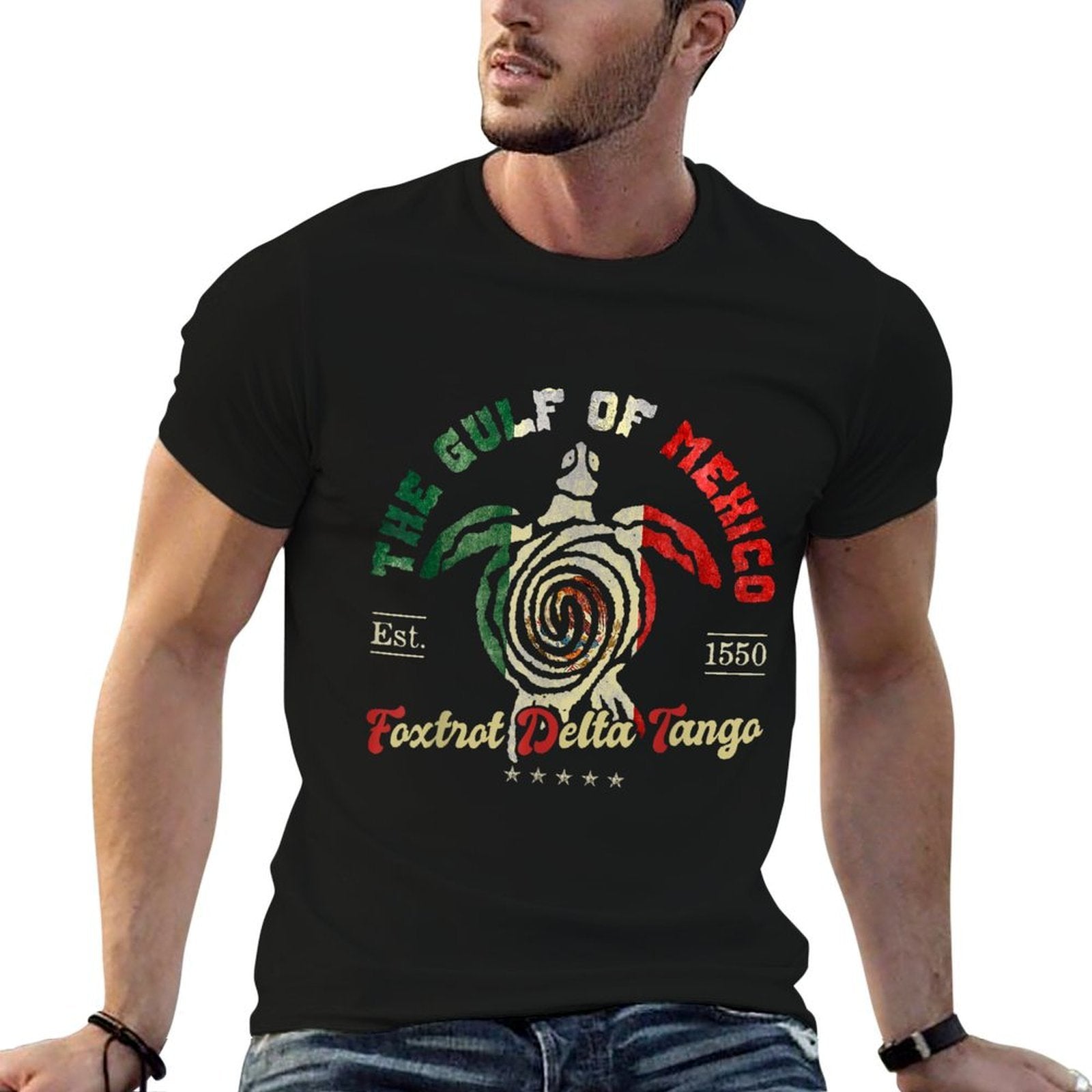 Gulf Mexico Turtle  1550 Funny  Polyester Blend T-Shirt