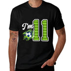 11th Soccer Birthday Party Eleven Year Old Soccer Player  Heathered Texture T-Shirt