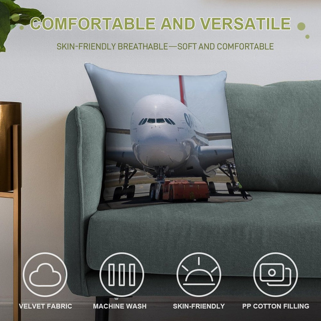 Qantas A380 Soft Skin-Friendly Throw Pillow