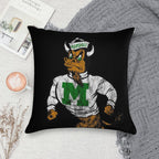 Vintage Marshall U. Retro Mascot Logo - Distressed Version Marco Soft Gift Ready Throw Pillow