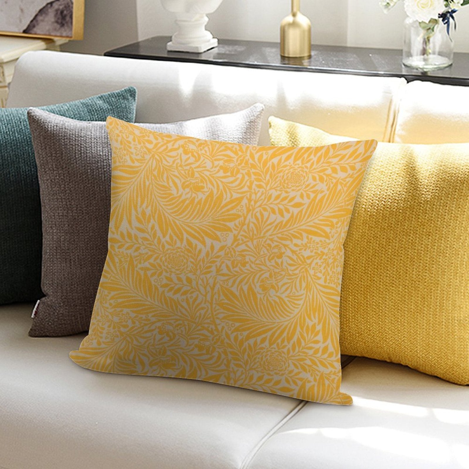 Yellow Larkspur Soft Warmth Comfort Throw Pillow