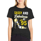 95th Birthday Woman Girl Sassy And Fabulous At 95  Oversized Silhouette T-Shirt
