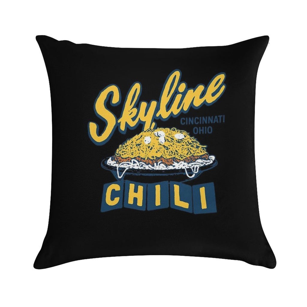 Skyline Chili Cincinnati Soft Durable Construction Throw Pillow
