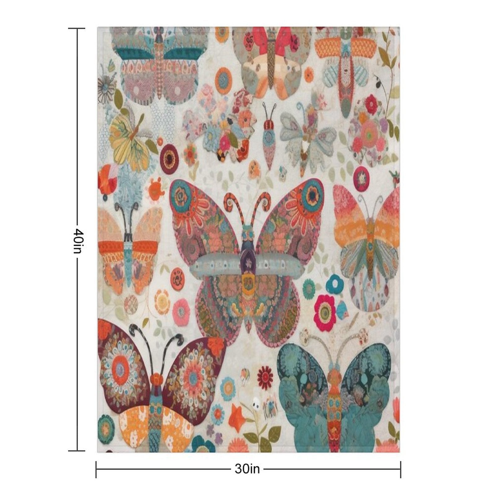 Colorful Whimsical Butterflies And Flowers Puzzle Travel-friendly Throw Blanket