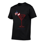 4th Of July Funny Hot Dog  Martini  Heathered Texture T-Shirt