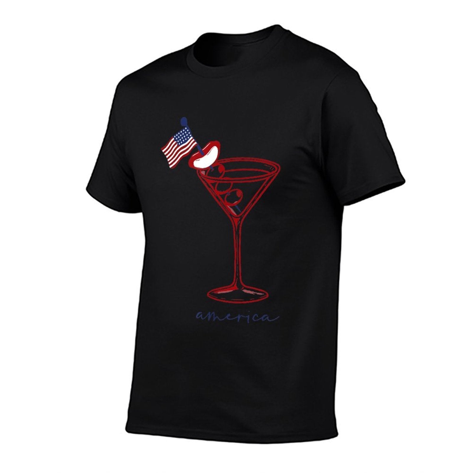 4th Of July Funny Hot Dog  Martini  Heathered Texture T-Shirt