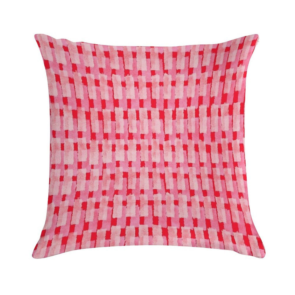 Pink And Red, Brush Strokes, Geometric Soft Warmth Comfort Throw Pillow
