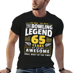 65th Birthday Bowling 65 Years Old Bowler  Eco-friendly Material T-Shirt