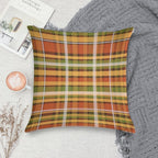 Retro Autumn Plaid Fine Stripes Pattern Soft Warmth Comfort Throw Pillow