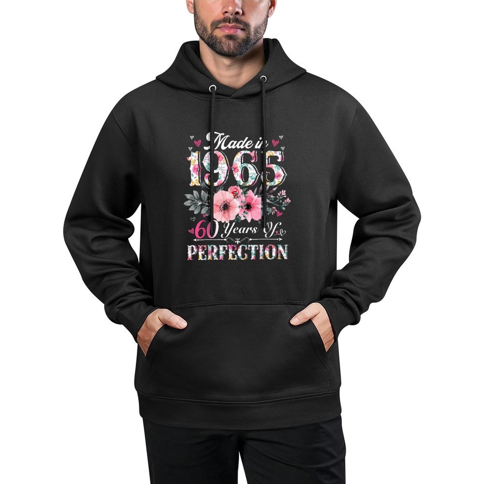 60 Year Old Made In 1965 Floral 60th Birthday Gifts Women Customizable Surface Hoodie
