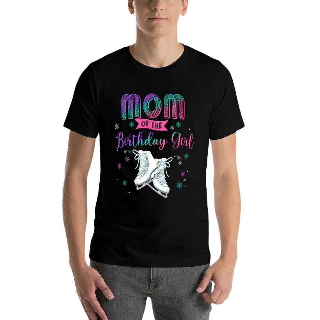 Ice Skating Mom Of The Birthday Girl Family Matching  Oversized Silhouette T-Shirt