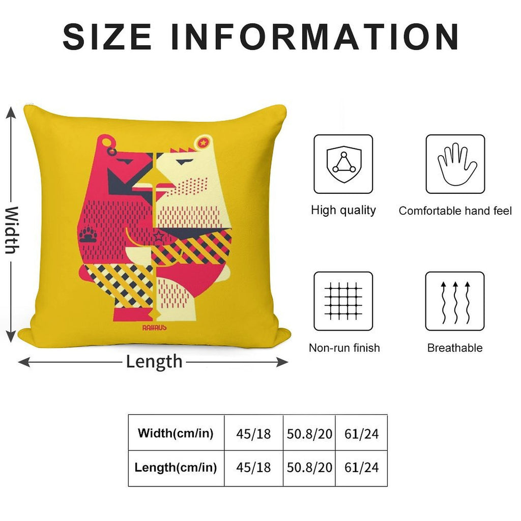 Two Bears Soft Washable Throw Pillow