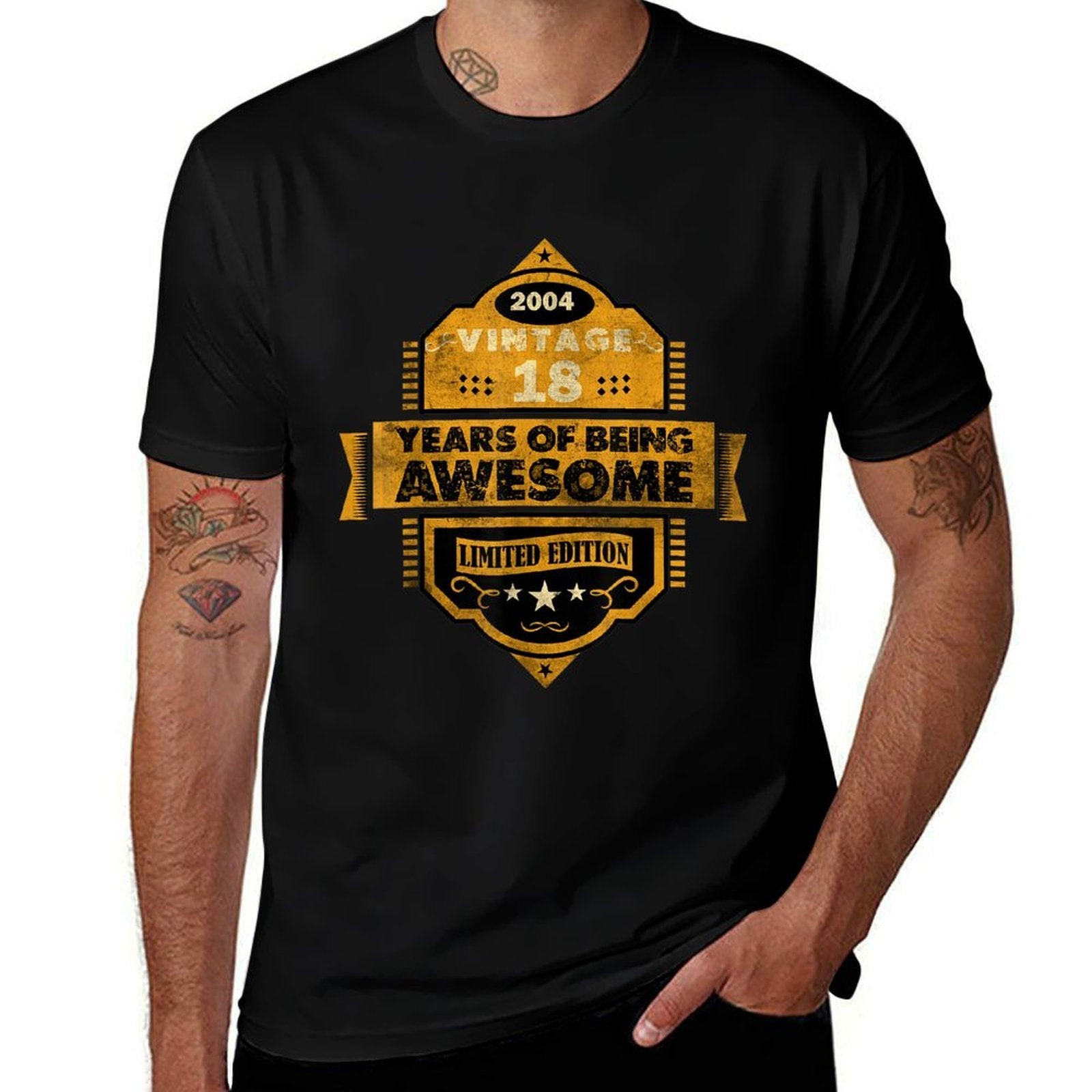 18 Year Old Vintage 2004 Limited Edition Happy 18th Birthday  Stretchy T-Shirt
