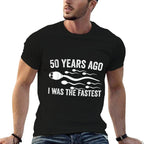 50 Years Ago I Was The Fastest Sperm Funny 50th Birthday  Polyester Blend T-Shirt