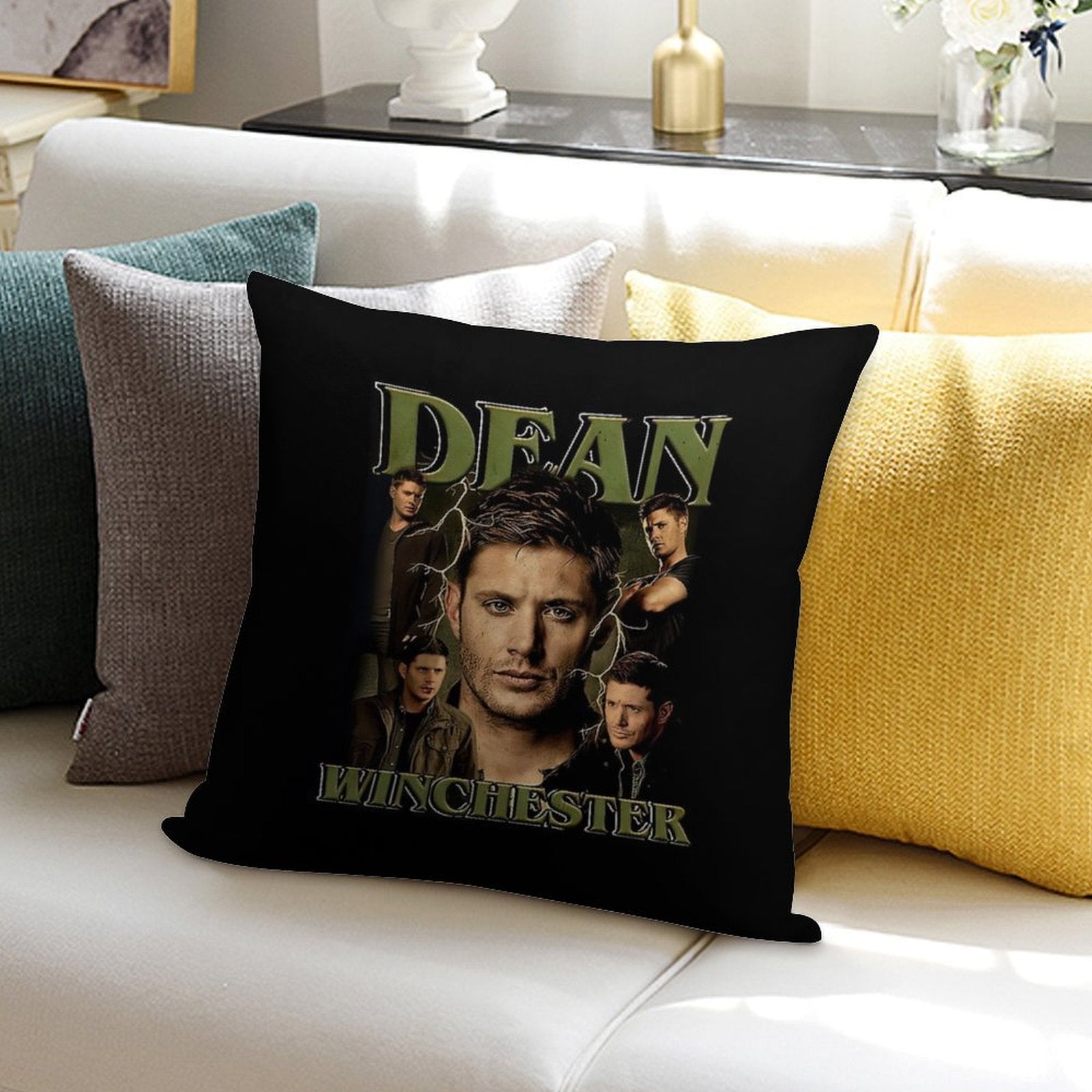The Winchester Dean Vintage Soft Hidden Zipper Throw Pillow