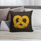 The Long Cat Is A Pretzel Soft Shrink-Resistant Throw Pillow