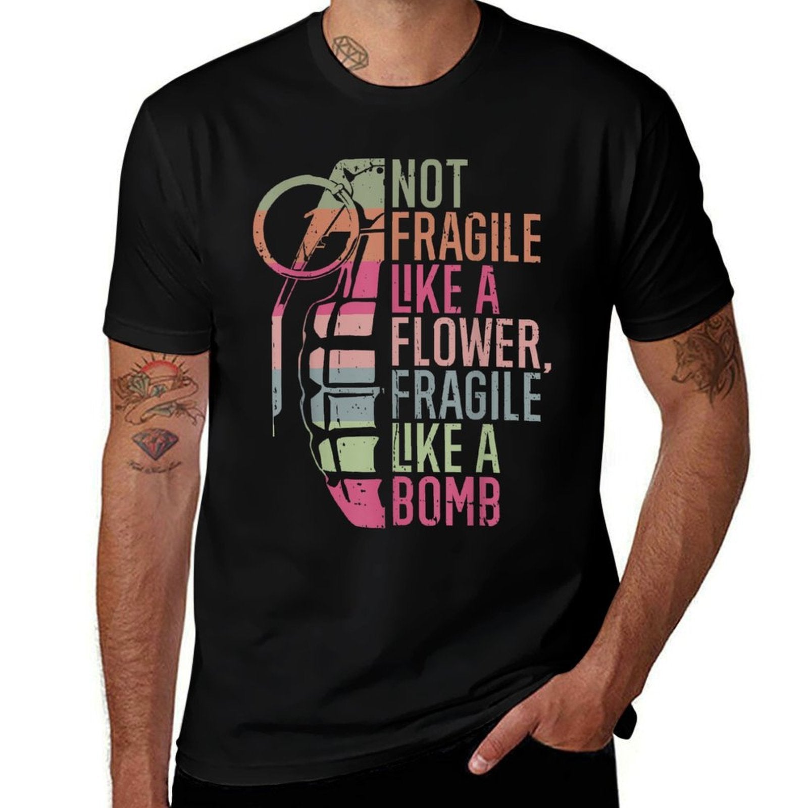 Not Fragile Like A Flower Fragile Like A Bomb  Vintage-inspired T-Shirt