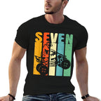 7th Birthday ATV Off Road Four Wheeler Quad Bike Mud Racing  Oversized Silhouette T-Shirt