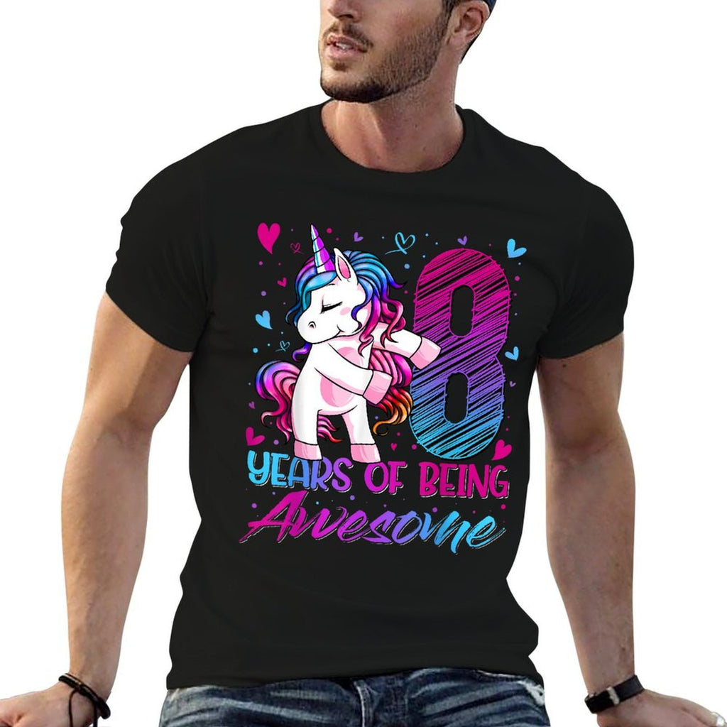 8 Year Old Gifts Unicorn Flossing 8th Birthday Girl Party  Affordable Price T-Shirt