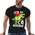 Kids Its My 6th Birthday Six Year Old Dino Dinosaur  Tagless Design T-Shirt