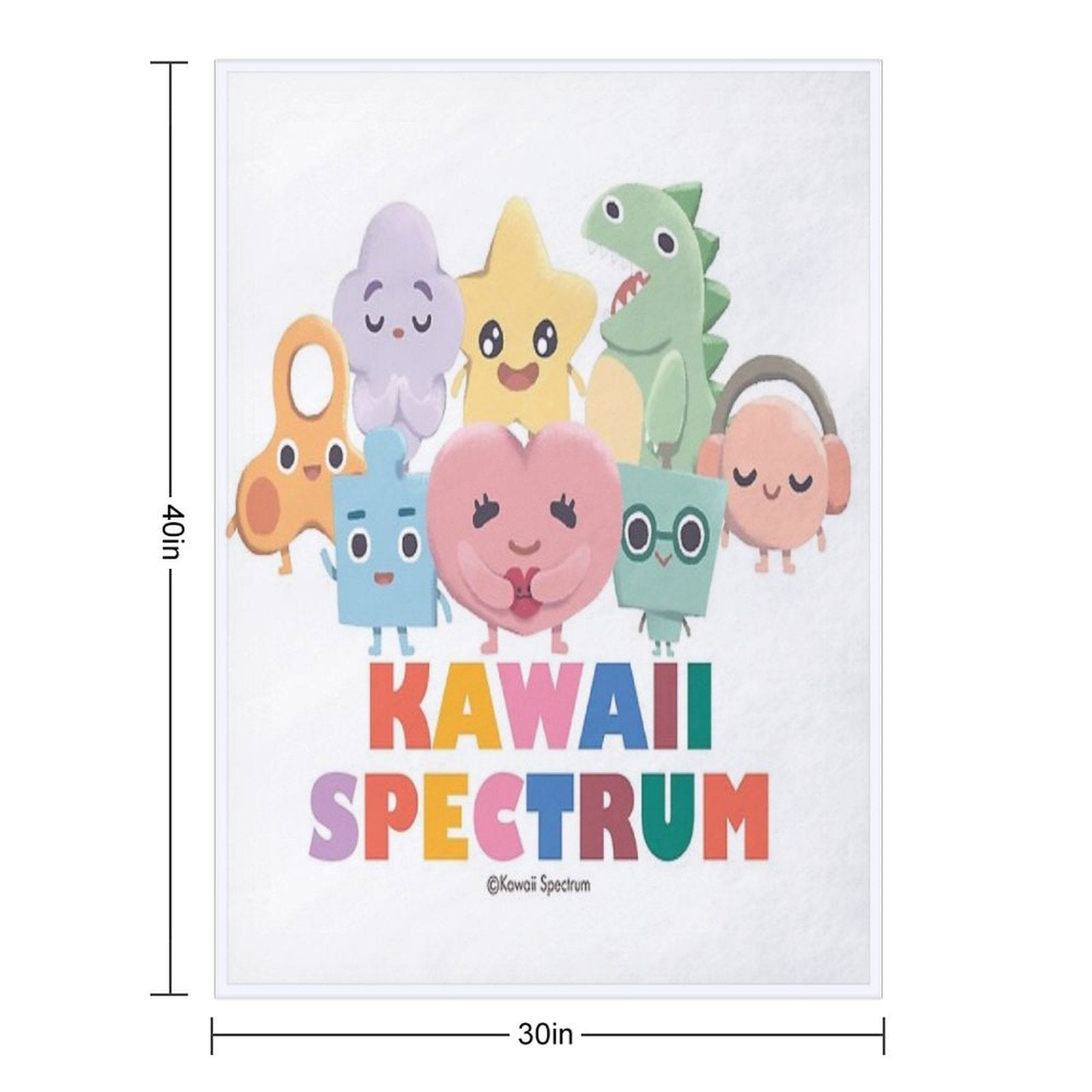 Kawaii Spectrum Friends Lightweight Throw Blanket