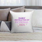 Easily Distracted by Fictional Men Purple Soft Decorative Cover Throw Pillow