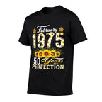 50 Years Old February 1975 Floral 50th Birthday Decorations  Slim-fit Cut T-Shirt