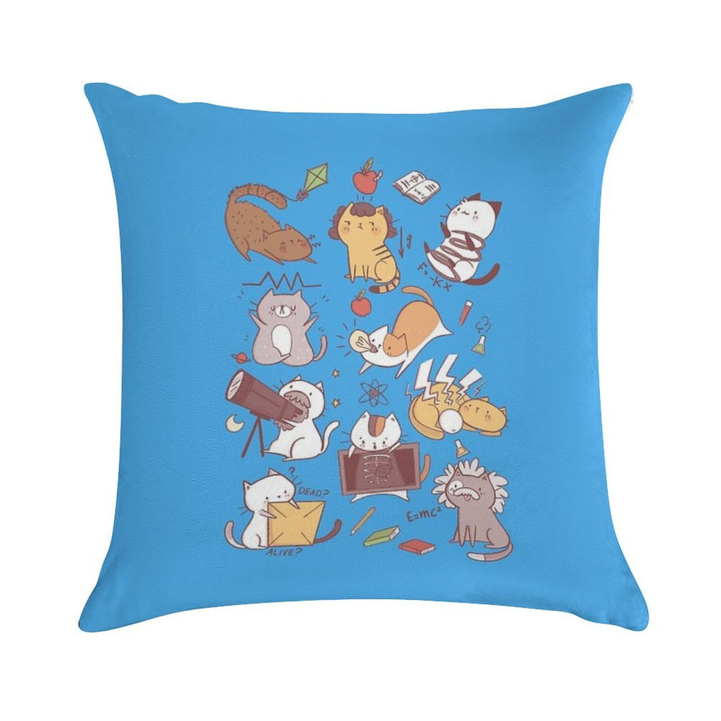 Science Kittens Soft Durable Construction Throw Pillow