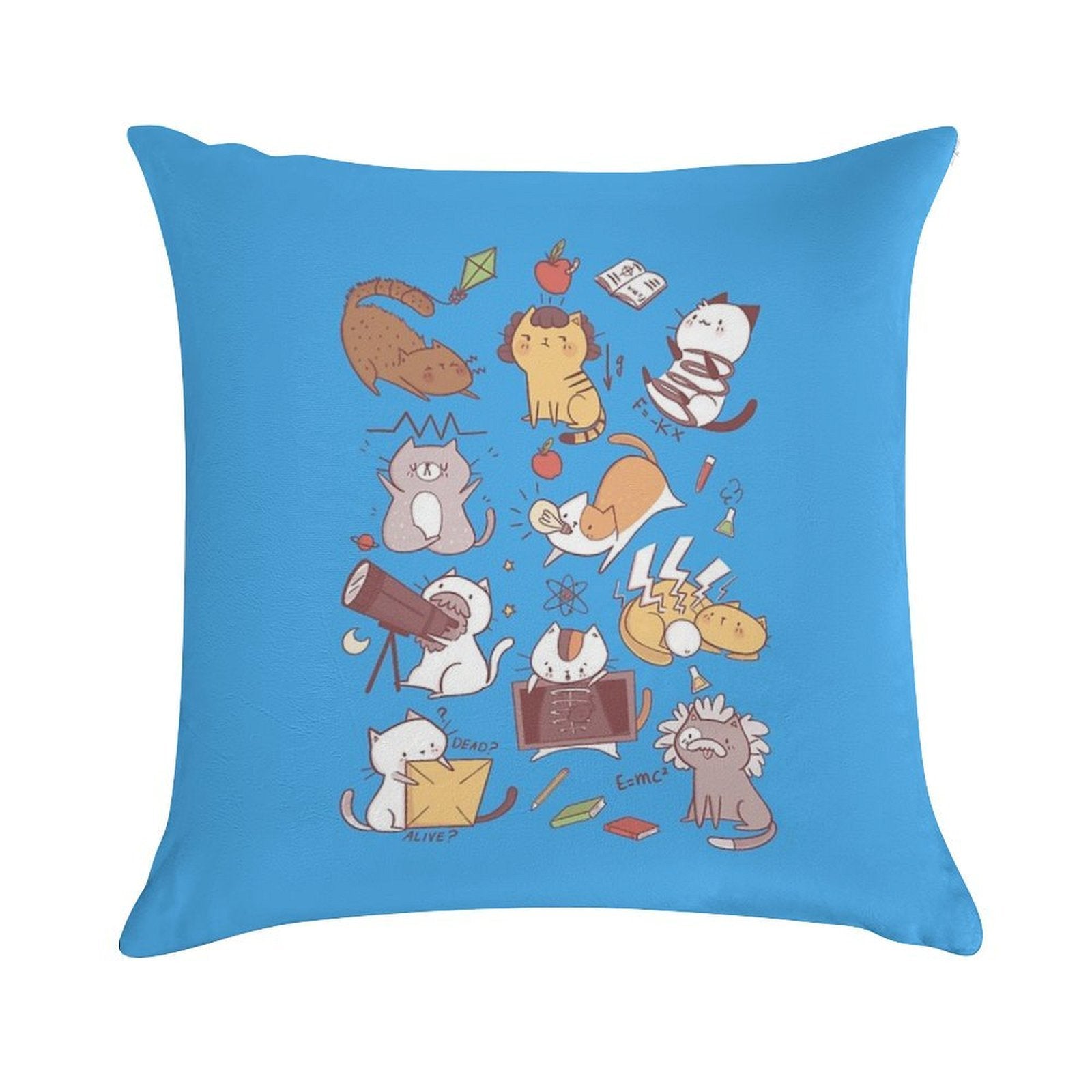 Science Kittens Soft Durable Construction Throw Pillow