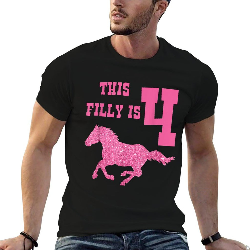 Kids 4th Birthday Horse - Party for 4 Year Old Girls  Graphic-printed T-Shirt