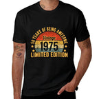 50th Birthday Decorations For Men 1975 Gag 50 Year Gift  Cotton T-Shirt