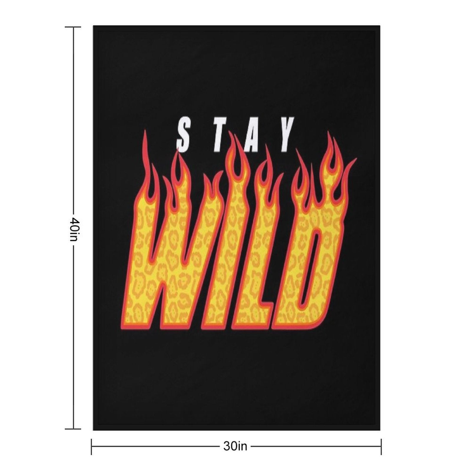 Stay Wild Fire Ben Azelart Lightweight Throw Blanket