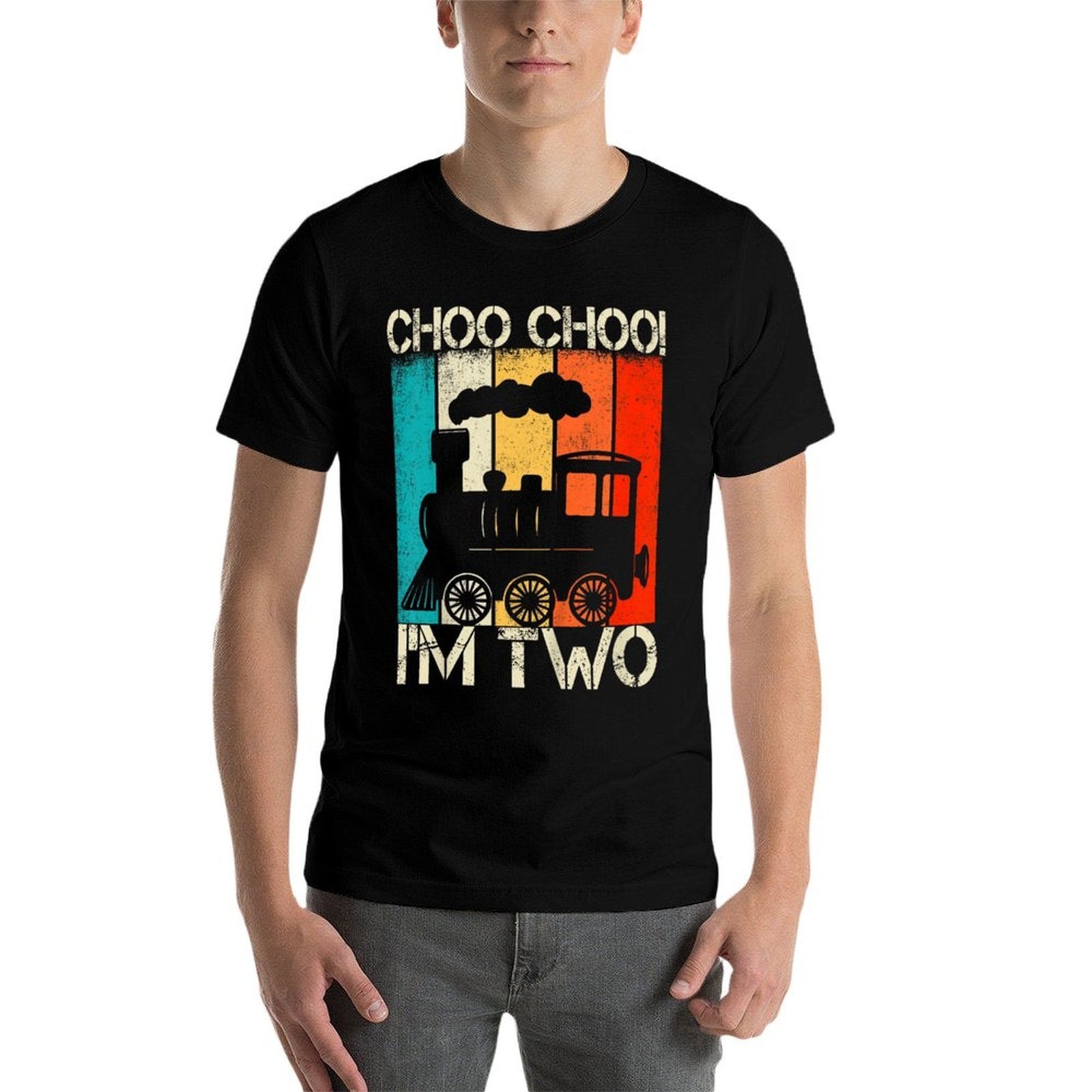 Kids Choo Choo Im Two Locomotive Train Boy 2nd Birthday Trains  Odor-resistant T-Shirt