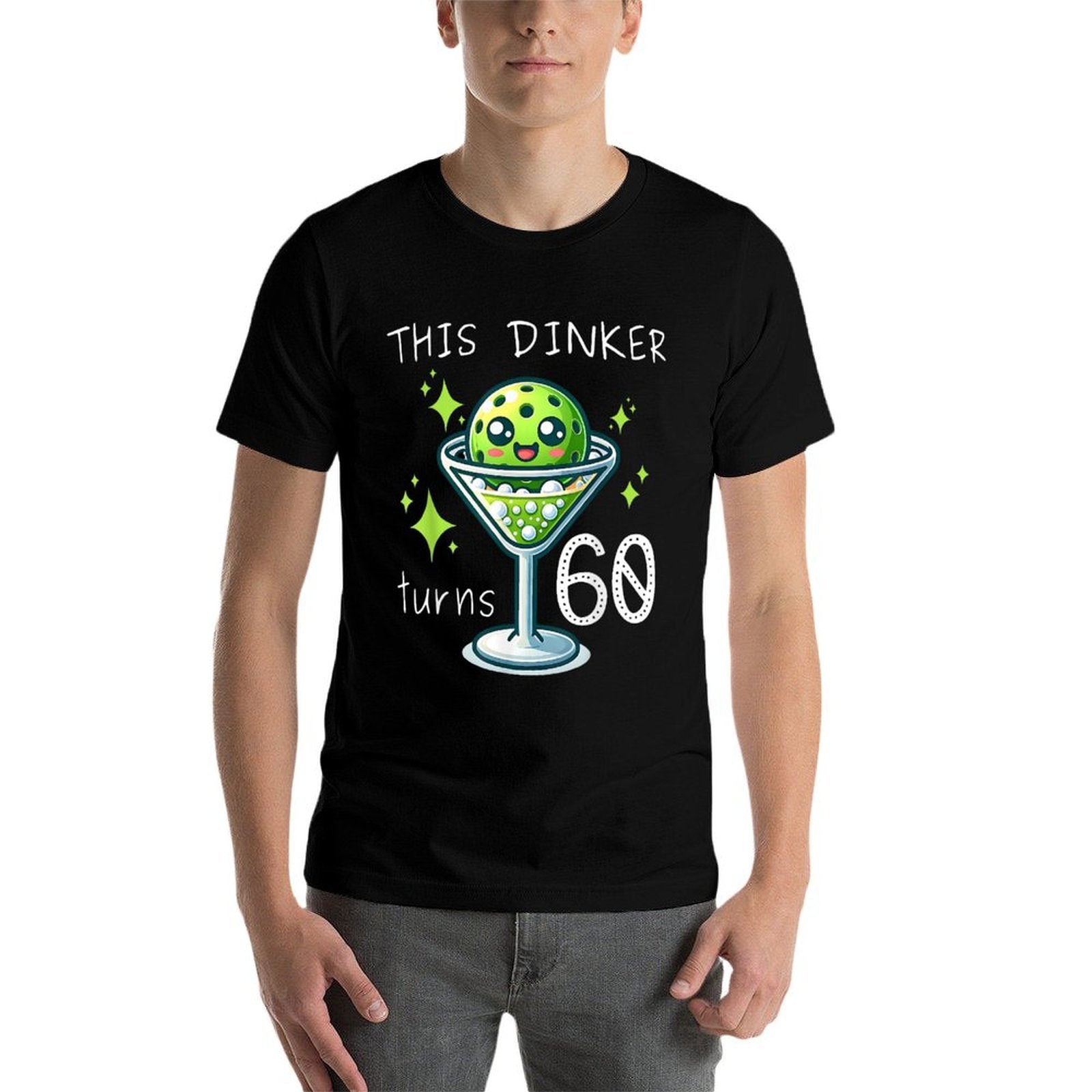 THIS DINKER TURNS 60 PICKLEBALL 60TH BIRTHDAY  Fade-proof Color T-Shirt