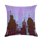 Future Night Skyline Soft Ultra-Soft Texture Throw Pillow