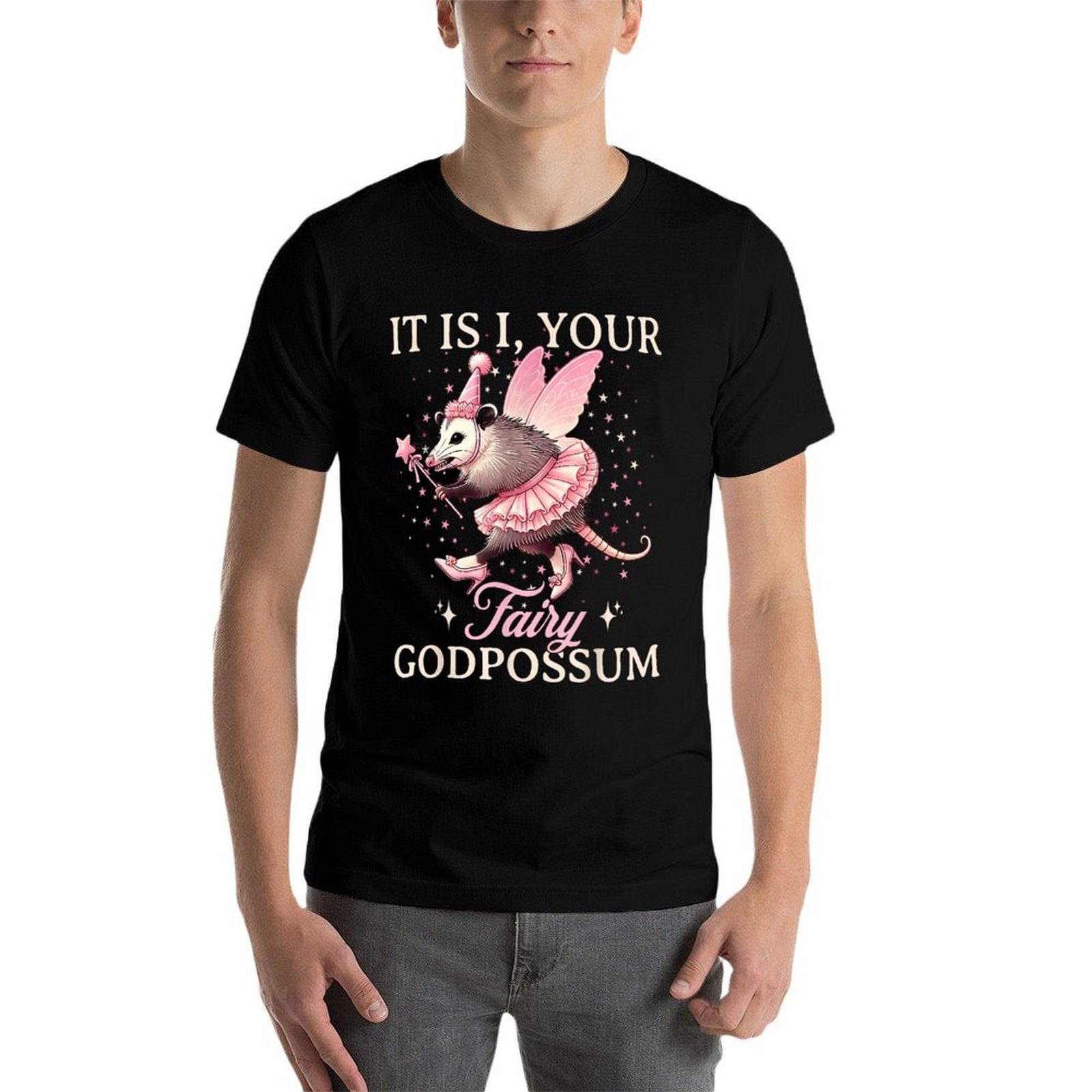 It Is I Your Fairy Godpossum Funny Opossum Spirit Animal  Moisture-wicking T-Shirt