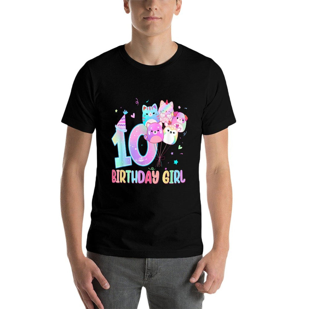 Birthday Girl 10th Birthday Squish Squad Mallow Girls  Lightweight T-Shirt