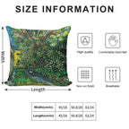 Vincent Van Gogh The Garden of The Asylum at Saint Remy Saint-Rémy Soft Reinforced Edging Throw Pillow